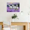 thumbnail image 5 of ZFLMY Horses Field Purple Canvas Wall Art Decor for Home Living Room Bedroom Kitchen Bathroom Office Salon, Ready To Hang Room Home Art Decor 16x12in, 5 of 6
