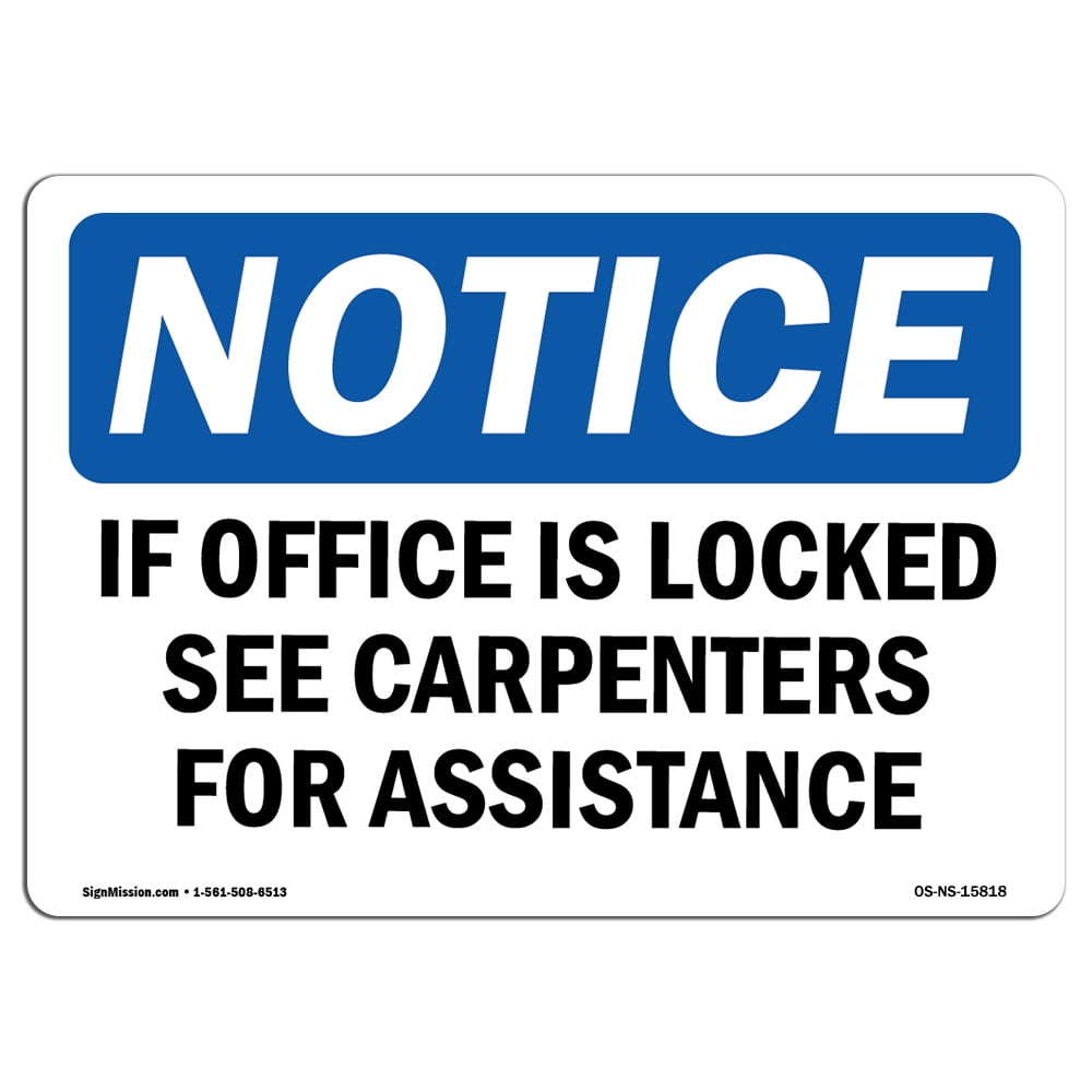 OSHA Notice Sign – “This Door Must Remain Unlocked When Building” – Rigid Plastic Safety Sign, Made In USA