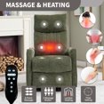 thumbnail image 3 of Heat Massage Recliner Chair with 360° Swivel & Rocker, Chenille Fabric Manual Recliner with Lumbar Heat - Perfect Christmas Gift, Thanksgiving Gift for Living Room, Green, 3 of 11
