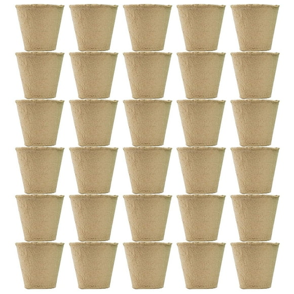 Flowerpots with Dish Ceramic, Biodegradable Flowerpots Flowerpot Garden Sprouting Nursery Flowerpots Grow Vegetables Fruits Herbs and Flowers, Flower Pots