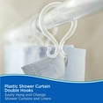 thumbnail image 2 of Kenney Rust-Proof Plastic Shower Curtain Double Hooks, Set of 12, Clear, 2 of 6
