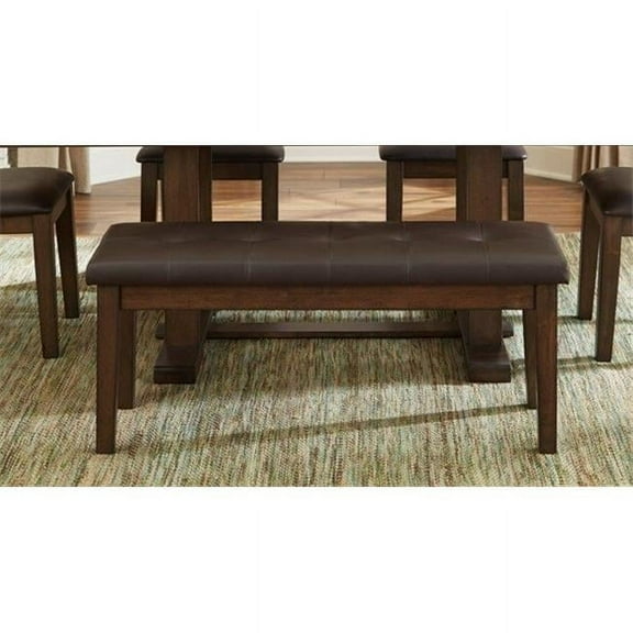 Home Elegance 5614-13 19 x 16.5 x 47 in. Wieland Bench - Rustic Dark Brown