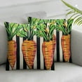 thumbnail image 2 of Nawypu Spring Easter Pillow Cover Watercolor Carrots Black Stripes Print Decorative Throw Pillow Outdoor Rustic Easter Decorations Pillow Case for Sofa Bed Living Room Decor&nbsp;2pc, 2 of 6