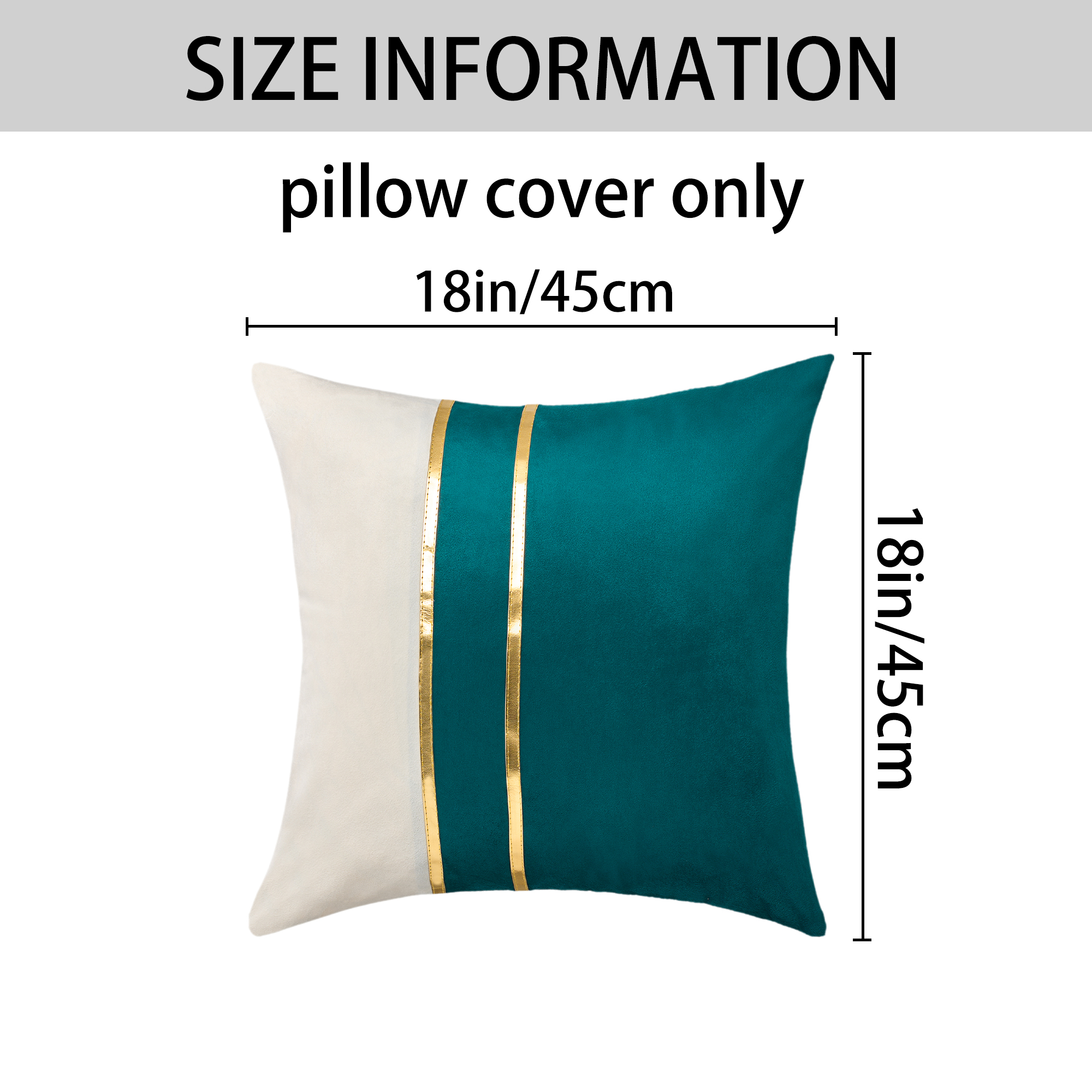 Unique Bargains Velvet Soft Square Pillow Covers Pack of 2 Green 18" x 18"