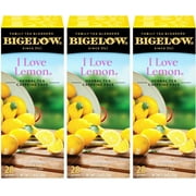 Bigelow I Love Lemon Herbal Tea Bags 28-Count Box, 3 Pack Lemon-Flavored Herbal Tea Bags, Hibiscus