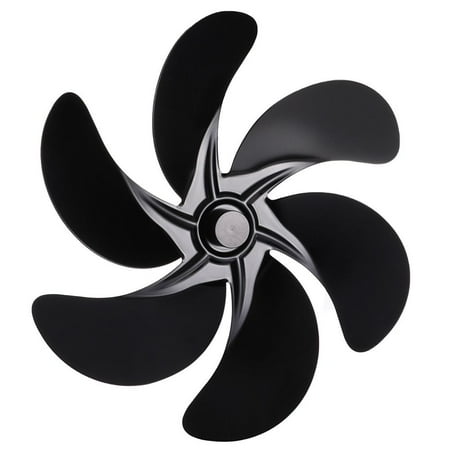 

4/5/6 Blades Reinforced Power Saving Eco Fan Replacement Fire Heat Fireplace Fan Log Burner Wood Stove Fan For Heat Powered BLACK 6 LEAVES