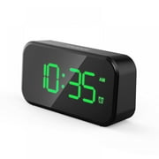 DABOOM Digital Alarm Clock Radio - 6 Brightness Dimmer, Alarm Function, Adjustable Volume, Snooze, 2 USB Charging Ports, Battery Backup