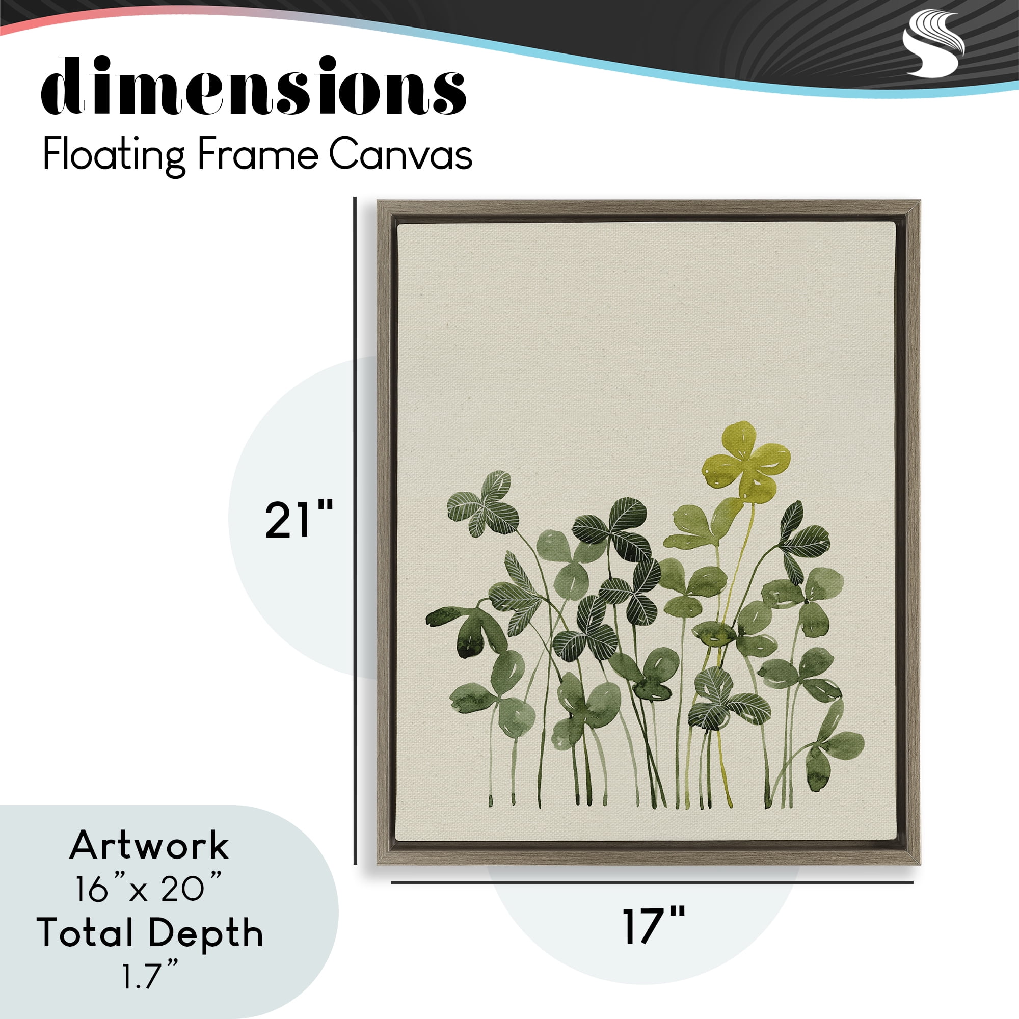 Hidden Gems Botanicals Brown Framed Floater Canvas Wall Art, design by Grace Popp