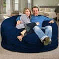 thumbnail image 2 of Ultimate Sack 6 Ft Foam Filled Washable Suede Covered Bean Bag Chair, Navy, 2 of 7
