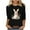 Black, variant on UTTOASFAY Tops for Women Plus Size Easter Bunny Egg Print Three Quarter Sleeve Print Round Neck 3/4 Sleeve Loose T-shirt,Women's Easter Blouse