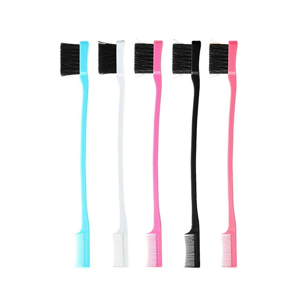 Cepillo De Cejas De Doble Cara Cepillo De Pelo Peine De Modificación Del Cabello Peine Cepillo Cosmético Herramienta De Recorte De Cejas 5 Piezas Sweethay CE001973-00