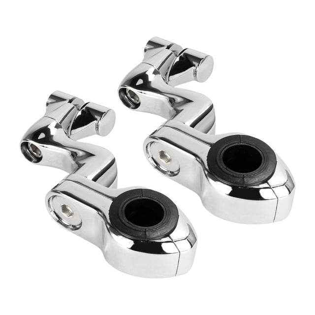 Kit de montaje de 1,25 "Footpegs, kit de montaje de barra de 1.25", clavijas de pie de carretera ajustables para accesorio de guardia del motor de 32 Plata