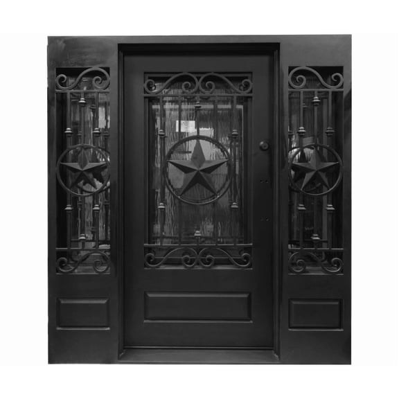 Texas Star with Sidelites Iron Door