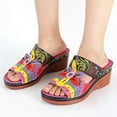 thumbnail image 6 of longantii Womens Orthopedic Sandals 2026 Summer Wedge Orthopedic Sandals with Arch Support Comfy Slip on Flower Hollow Peep Toe Platform Slippers Boho Beach Shoes Purple, 6 of 6