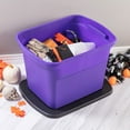 thumbnail image 6 of Sterilite 18 Gallon Storage Tote Stackable Plastic Bin with Lid, Purple, 8 Pack, 6 of 8