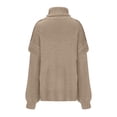 thumbnail image 4 of Ohufall Women's Knit Sweater Fall Winter Crew Neck Casual Pullover Solid Color Long Sleeve Warm Tops, 4 of 5