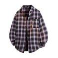 thumbnail image 5 of 2 Pack M-5X Plus Size Shirts for Men with Pocket Long Sleeve Tshirts Shirt Button-Down Collared Casual Plaid Printed Going-Out Streetwear Shackets Tops, 5 of 5