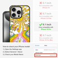 thumbnail image 2 of Magnetic Case for iPhone 15 Pro, 10ft Military-Grade Protection, Compatible with Magsafe, Shockproof Phone Case for iPhone 15 Pro - 70's Psychedelic Groovy Art - Clear Black, 2 of 7