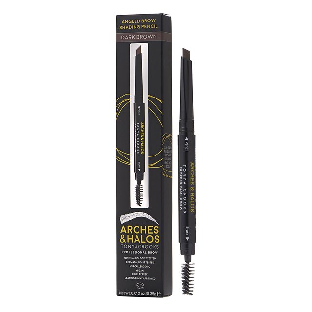 Lápiz sombreador de cejas en ángulo Arches & Halos en marrón oscuro, 0.04 oz Arches & Halos Arches & Halos Lápiz para cejas 0.012 oz