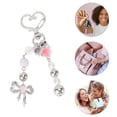 thumbnail image 4 of Unique Bargains 1 Pc Handbag Charm Keychain Beads Bag Accessories Silver Tone Beige, 4 of 6