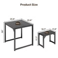 thumbnail image 2 of Aiho 25.6" Dining Table Set for 2, Kitchen Table with 2 Stools, Wood Dining Room Dinette Sets with Metal Frame for Breakfast Nook and Small Space - Black, 2 of 6