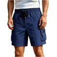 thumbnail image 2 of Men's Big and Tall Hiking Cargo Shorts Stretch Quick Dry Lightweight Travel Shorts for Men Athletic Fishing Shorts with Zipper Pockets Size 5XL Dark Blue, 2 of 8