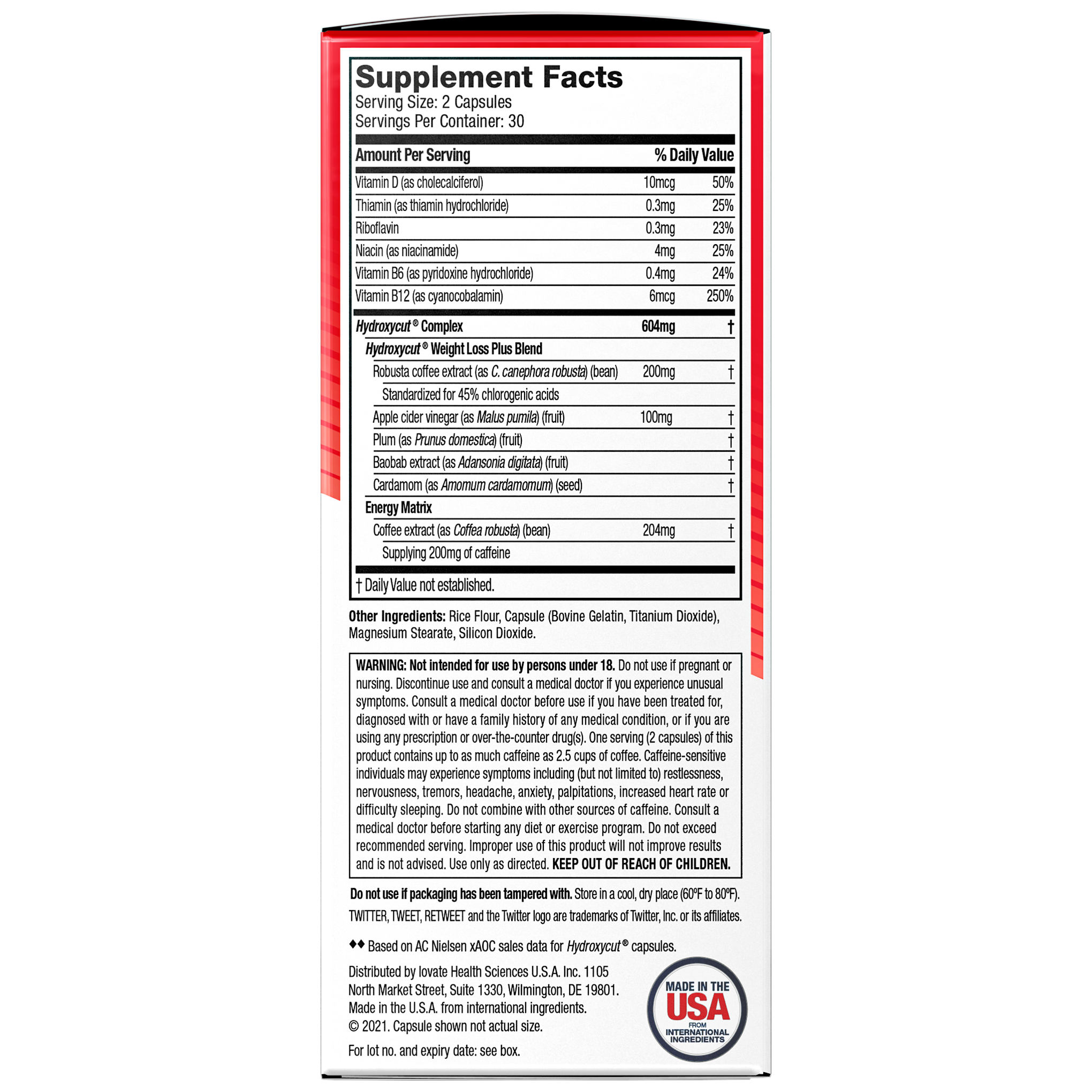 Hydroxycut Original Weight Loss Supplement Pills with Apple Cider Vinegar, 200 mg Caffeine, 60 Ct - image 4 of 8