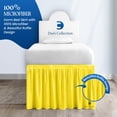 thumbnail image 4 of 34 Inch Drop Full XL Size Dorm Bed Yellow Solid Bed Skirt Lightweight Ruffled Pattern Split Corner Premium Hotal Quality With Flexible Elastic & Fade Resistent, 4 of 7