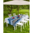 thumbnail image 4 of Fsddascl Blue Marble Outdoor Tablecloth - 60x102 Inch Rectangle Dining Table Cover, Modern Abstract Art Waterproof Outdoor Table Cloth with Umbrella Hole & Zipper for Picnic/Patio/Party, 4 of 7