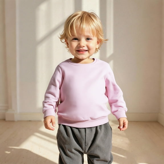 Girl Sweatshirt Long Sleeve Pink Sweatshirts Crew Neck Cute Pullover Relaxed Fit Tops Warm Fall Winter Clothes Girl Clothes 4T