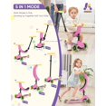 thumbnail image 2 of Scooter / Triciclo Evolutivo 5 en 1 de Equilibrio para Niños, Patinete Multifuncional Convertible con Asiento Desmontable, Guía y Luz LED, Color Rosa, 2 of 6
