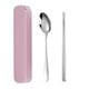 thumbnail image 2 of Bearachild Juego de cucharas y palillos portátiles, 2 uds., oficina de estudiantes de acero inoxidable con caja de almacenamiento Mostrada Dicker rosa Zweiteiler, 2 of 6