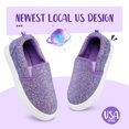 thumbnail image 6 of Bocca Girls Purple Glitter Slip on Sneakers Kids Canvas Walking Shoes Size 13, 6 of 7