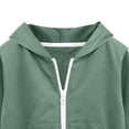thumbnail image 5 of WUANDIXFA Zip Up Hoodie Kids Baby Zip Up Hoodie, Unisex Toddler Long Sleeve Sweatshirts Lightweight Jacket Hooded Coats Fall Winter Outfits,Green,5-6 Years, 5 of 7