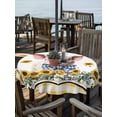 thumbnail image 2 of Outdoor Tablecloth with Umbrella Hole Zipper Pig Sunflowers Round Tablecloth 54" Waterproof Outside Table Cloth Yellow Floral Elegant Checkered Pastoral Patio Table Cover Tablecloths for Picnic Party, 2 of 8