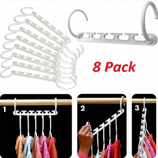 Jinsinto Five-hole multi-functional magic hanger to save space plastic 8 pieces