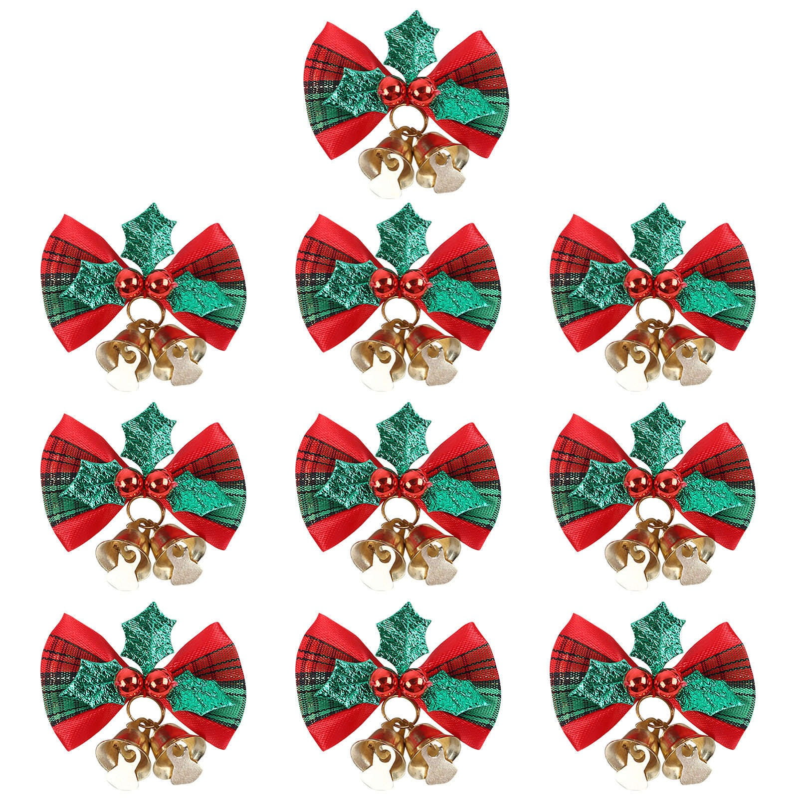 Chaolei Christmas Decorations for Home Jingle Bells Christmas Bows Crafts Christmas Mini Bows