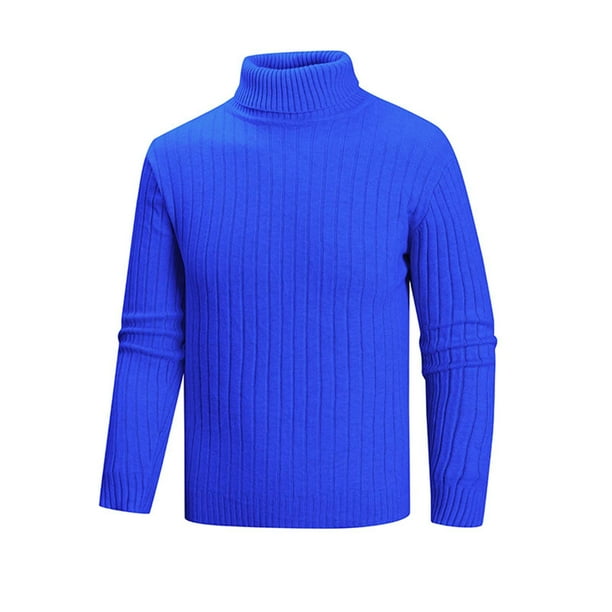 pstuiky Camisas casuales de manga larga para hombre, Suéter informal de cuello alto y elasticidad para hombre, capa base de punto, manga larga camisetas de hombre l