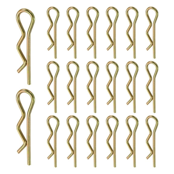 Uxcell 20 Pcs Hitch Pin Clip, 2mm x 40mm R Clips Colored Zinc Spring Steel Retaining Wire Hair Pins Cotter Pin Assortment Kit Clips for Trailer Tractors Mower Carts Truck Pin Clip