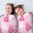 thumbnail image 5 of Pink Christmas Tree Round Blanket,Comfortable Soft Flannel Throw Blanket,All Season,Warm Lightweight Blankets for Sofa Bed Couch Living Room Chair 47"x47", 5 of 5