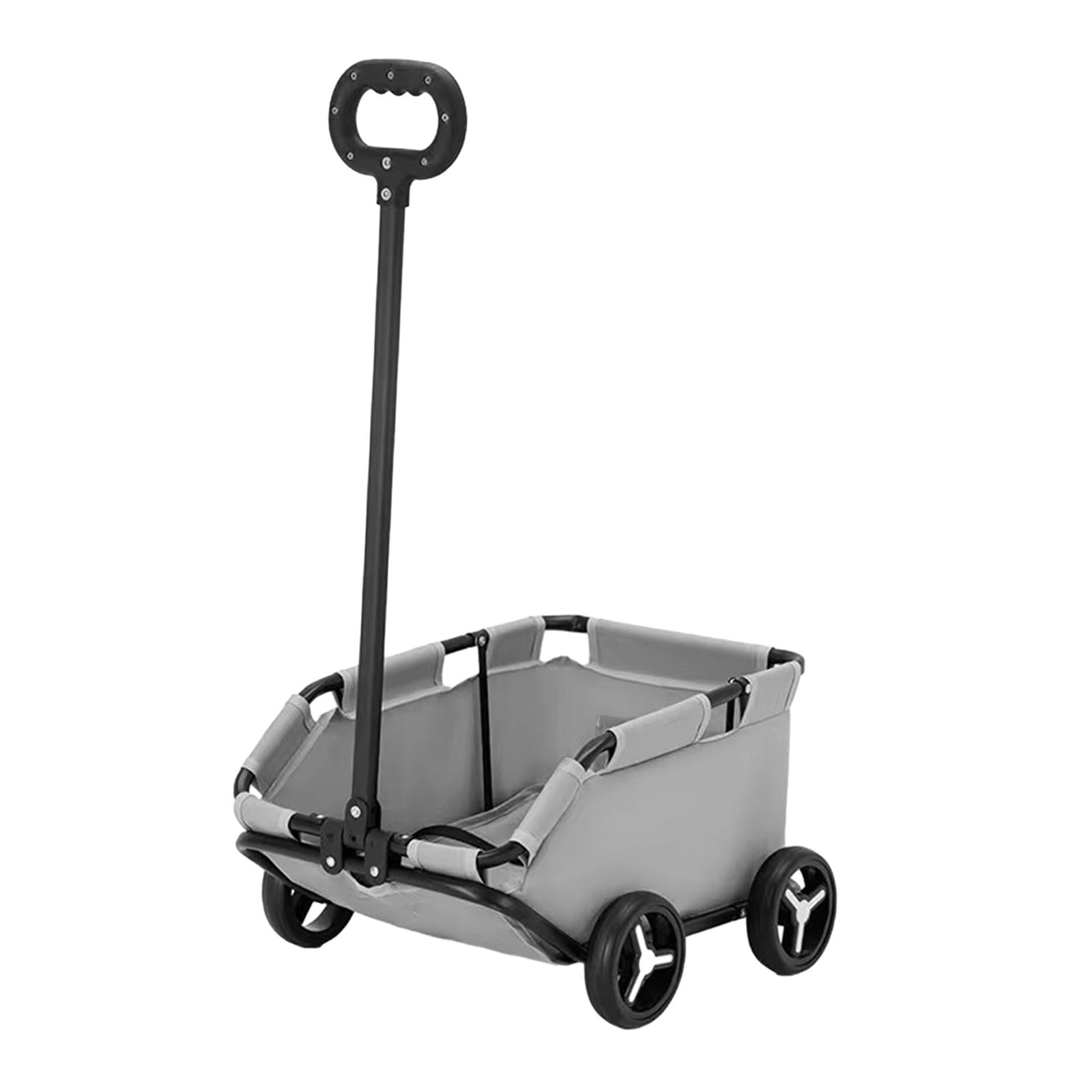 Pet Trolley Dog Pushchair Easy to Fold for Storage Dog Pram Carrier with Wheels grey