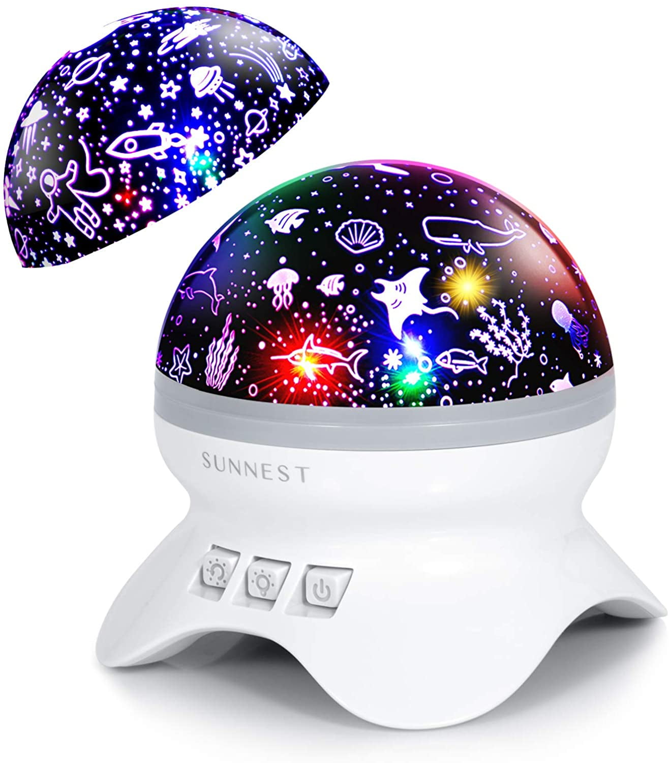 Redenaar Ironisch Verdampen Night Light for Kids, 2 in 1 Baby Night Light - Space and Ocean Themes  Projector 360 Degree Rotation Star Projector - 4 LED Bulbs 9 Light Color  Changing, Gifts for Children Bedroom Birthday Party - Walmart.com
