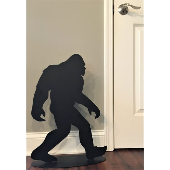 Big Foot or Sasquatch Metal Art Silhouette Statue / Figure on Firm Base. Home or Office Decor Sculpture Figurine Accent Piece. Approx. 24" x 16" x 5.5”. 100% Hand Forged by a Metal Artist in U.S.A.
