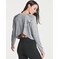 thumbnail image 3 of Real Essentials 4 Pack: Women's Dry-Fit Long Sleeve Petal Back Crop Top - Athletic Cropped Tee (Available in Plus Size), 3 of 6