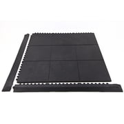 FlooringInc (5/8) Thick Evolution Rubber Floor Tiles - Equipment Mats, Gym Flooring and Utility, Black