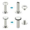 thumbnail image 3 of 24 Sets Chicago Screws, 4x15mm(DxH) Chicago Screws Phillips Binding Post Screw Bolts Leather Rivets 304 Stainless Steel Fasteners for Leather Belt Scrapbook Photo Albums, Silver, 3 of 6