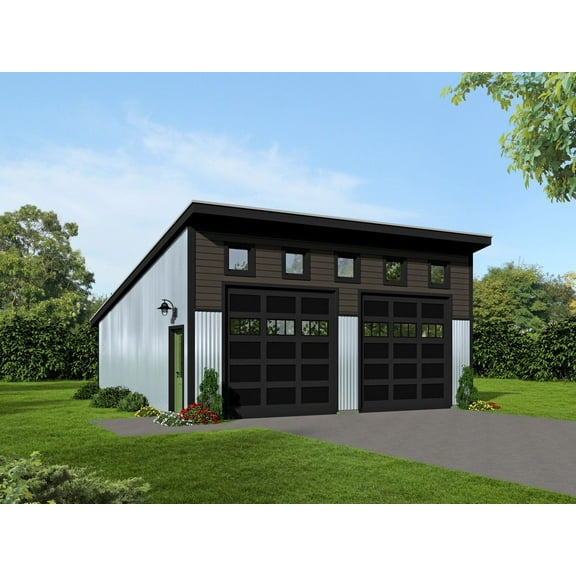 763-8401: Garage Modern 0 Bed, 0 Bath Luxury Home Plan, 0 Sq Ft: Full Blueprints with License to Build by Home Plan Marketplace - Lesuto