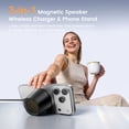 thumbnail image 2 of Magnetic Bluetooth Speaker, Portable Mini Speaker with Wireless Charger & Phone Stand, Bluetooth Speakers for Kitche, Refrigerator, Anything Magnet, Gifts (Light Beige), 2 of 7
