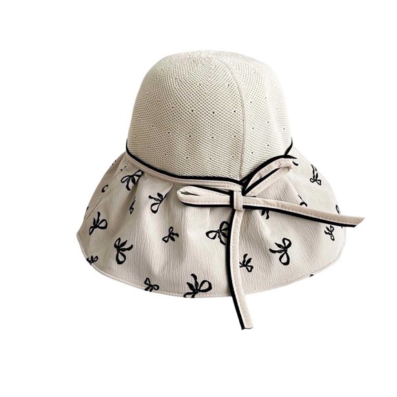 QSAWXQZ Women's Bucket Hat Bow Foldable Soft Brim Summer Beach Sun Hat Lightweight Travel Headwear Free Size