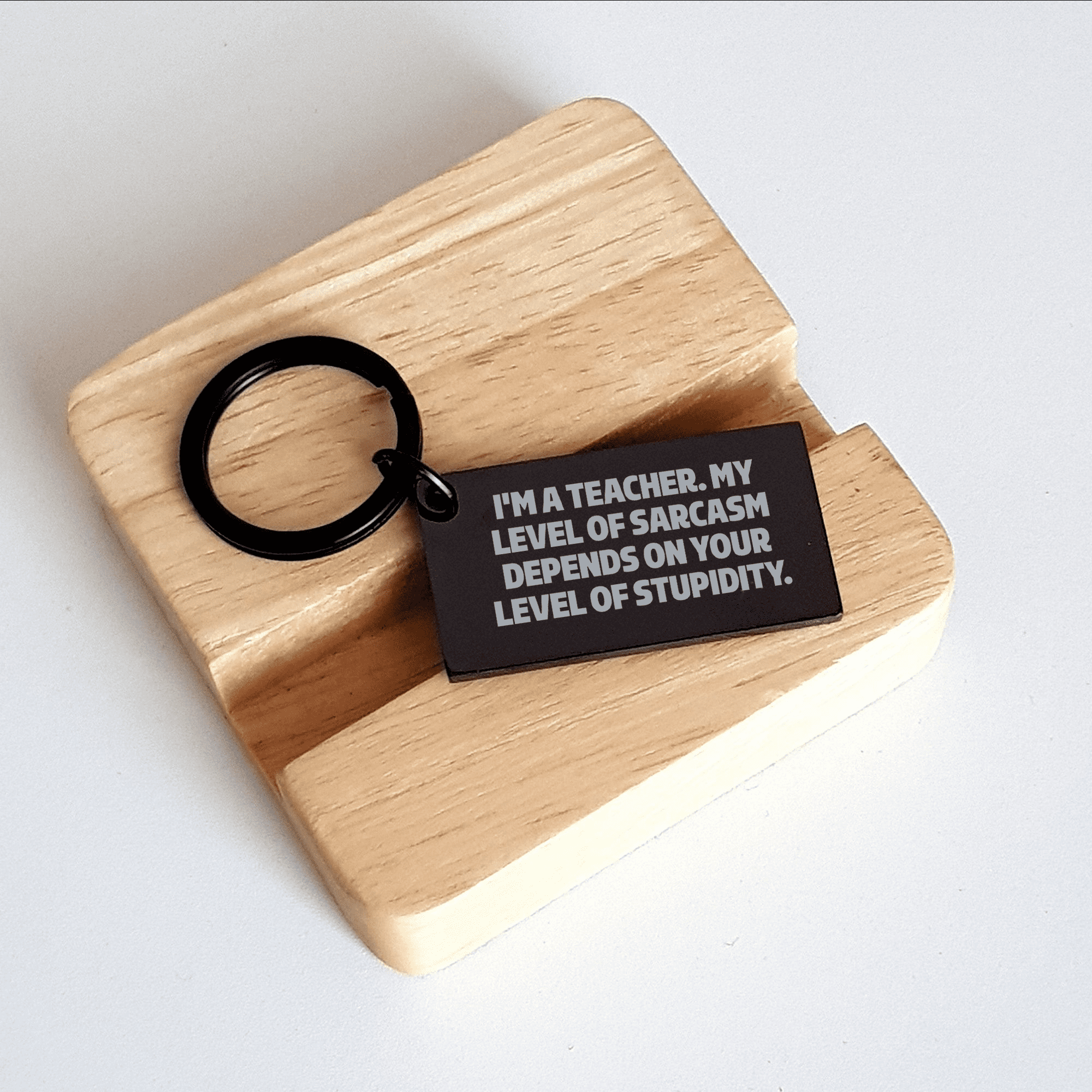 Funny Teacher Gifts from Friends, Unique Keychain for Teacher Appreciation Graduation, 'I'm a Teacher, My Level of Sarcasm Depends on Your Level of Stupidity' Keychain